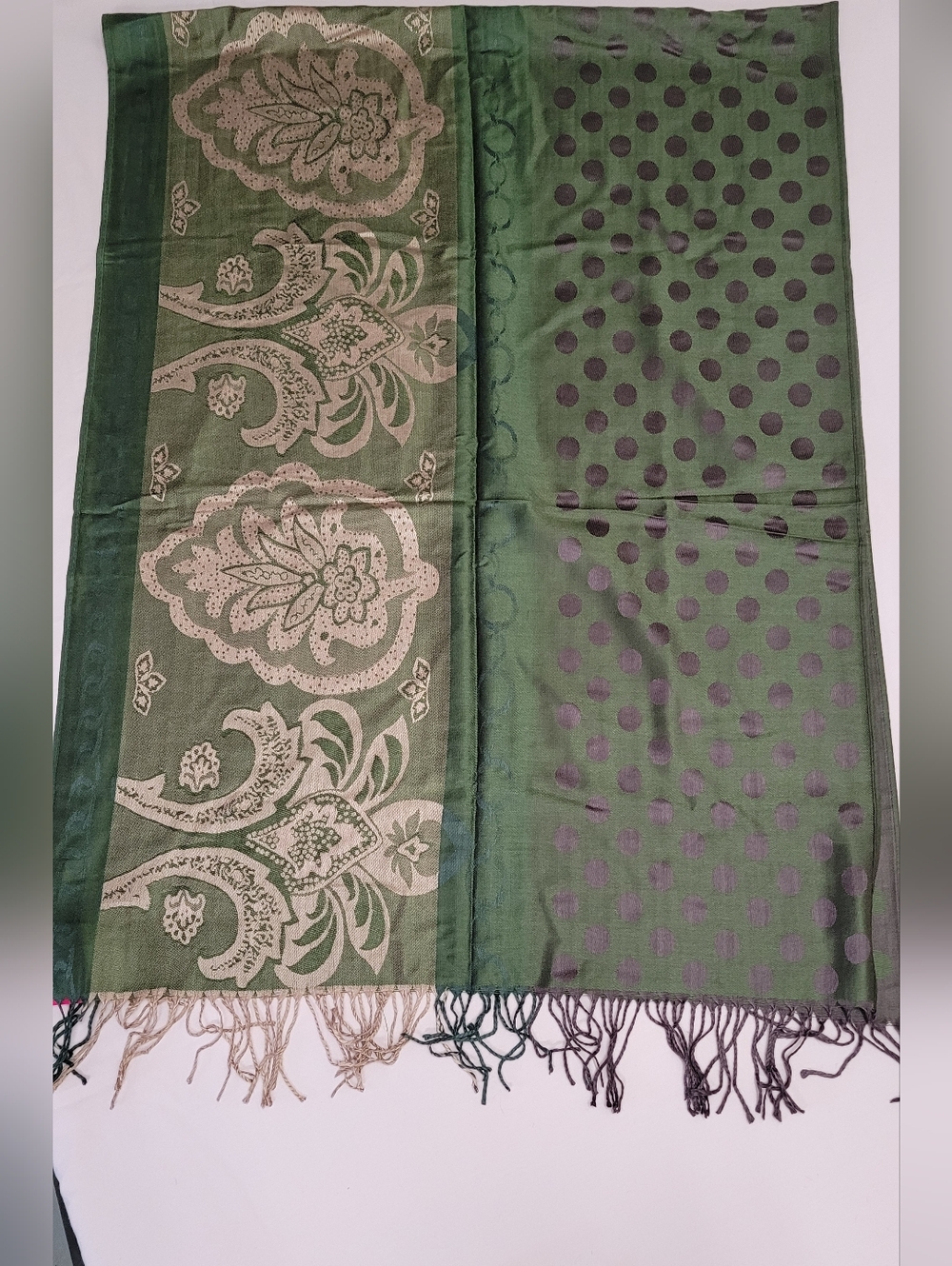"Pashmina” Style Green Nature Inspired Scarf